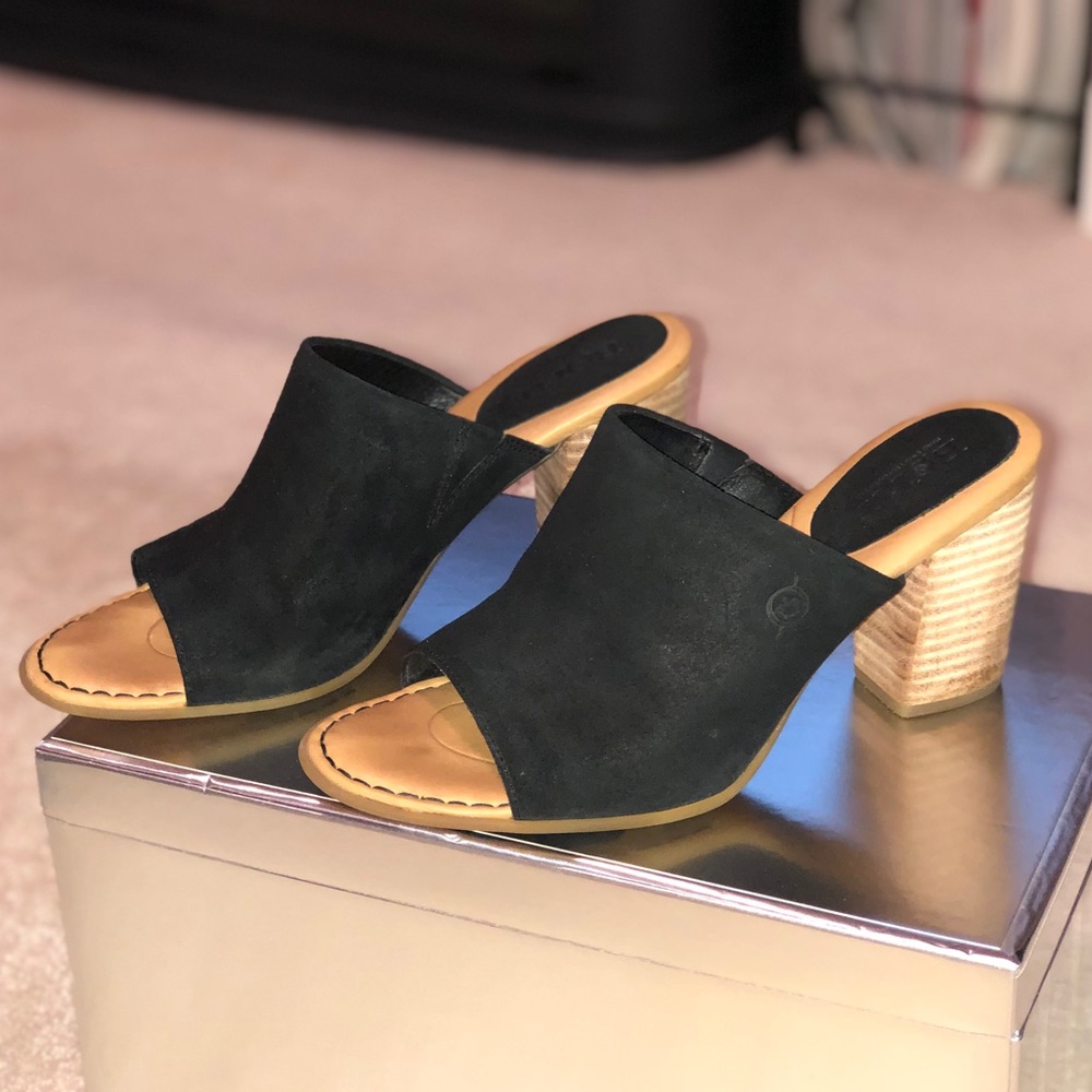 Born Peep Toe Suede Heels